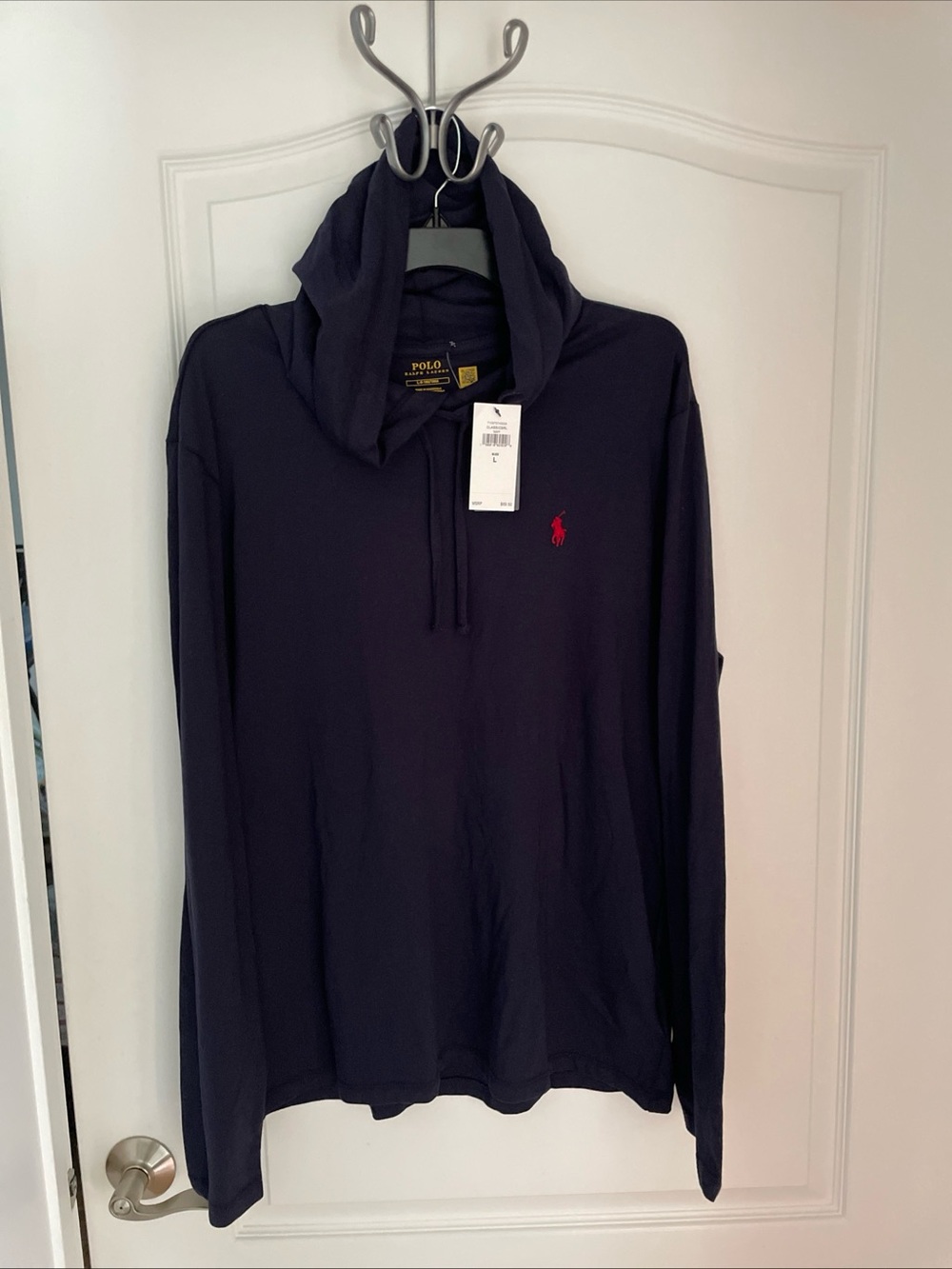 Polo Ralph Lauren Men's Classic Navy Jersey Hooded T-Shirt Large NWT